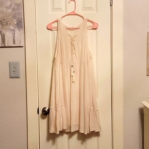 Dress with front lace up tassels